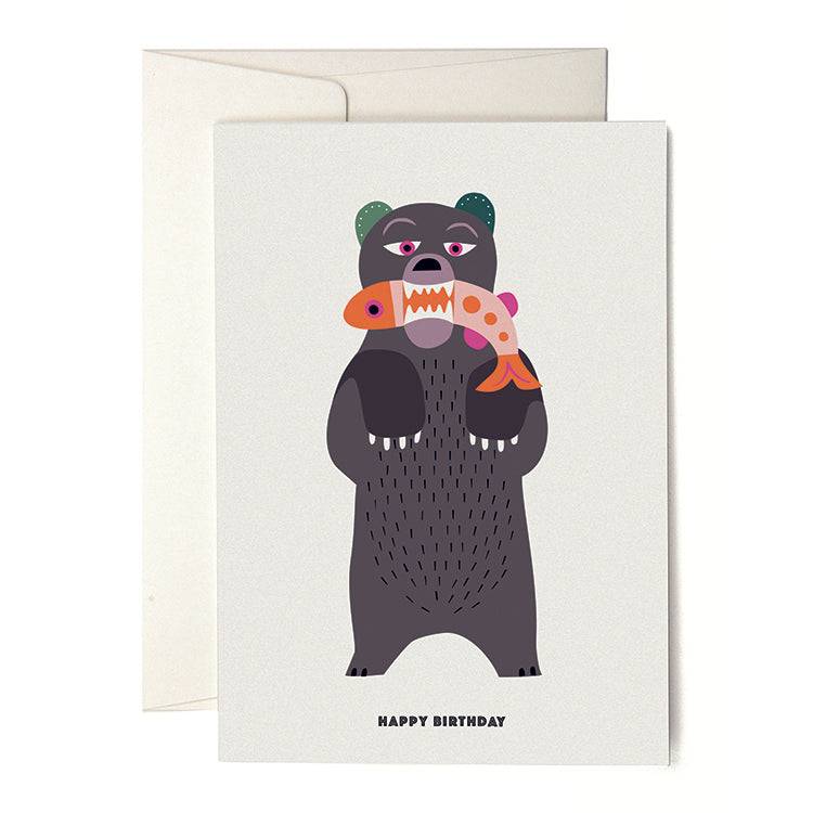 Pleased To Meet VIVA Bear + Fish Grusskarte Letzter Tag