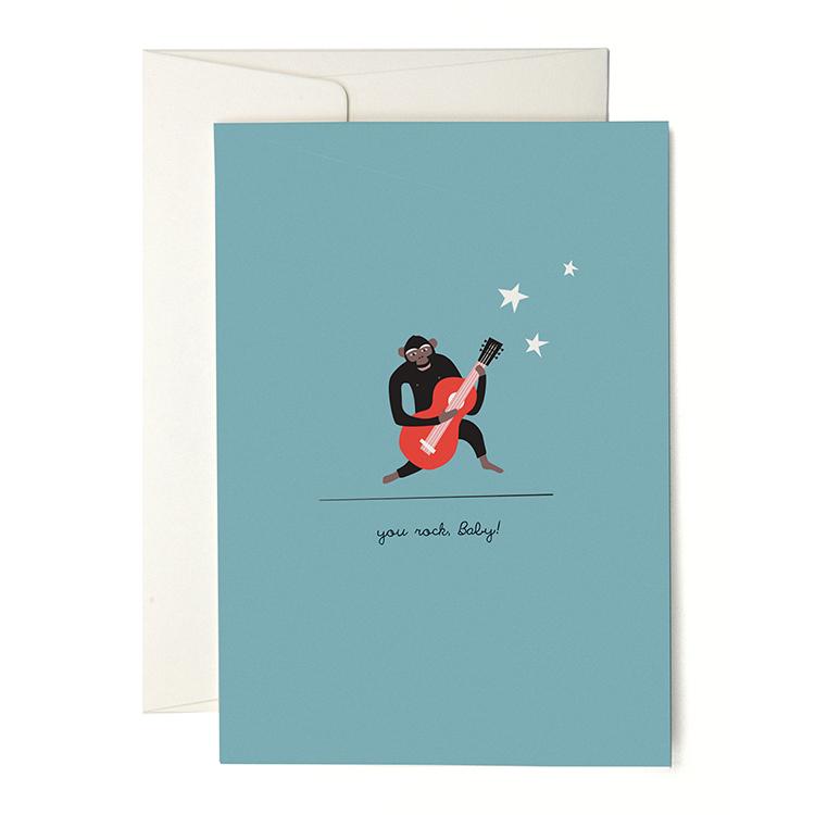 Pleased To Meet Monkey with Guitar Grusskarte Bis zu 60% Rabatt