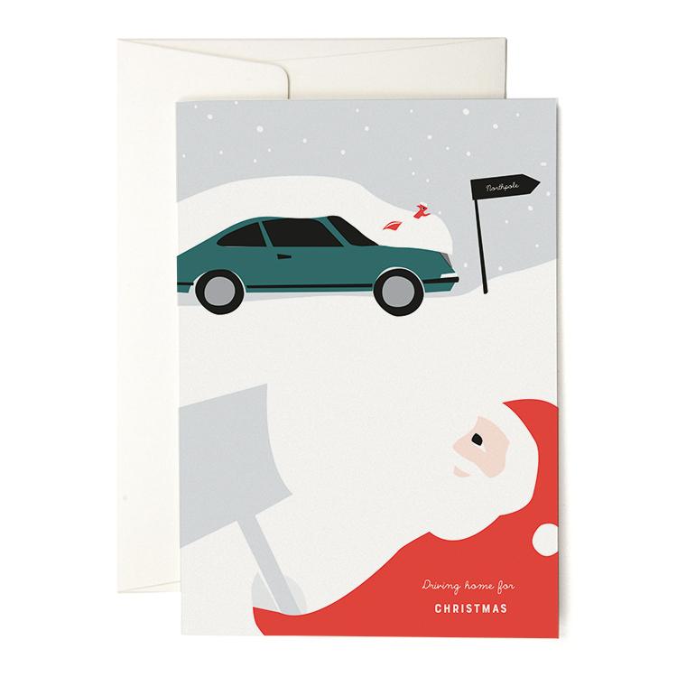 Pleased To Meet Santas Car Grusskarte Heißer Verkauf