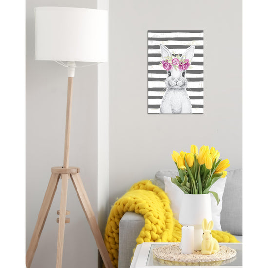 Queen Kerosin Blechschild - Rabbit Girl with stripes Fabrik Onlineshop