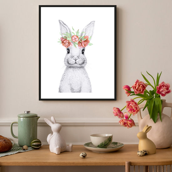 Queen Kerosin Rahmenbild - Grauer Hase mit Ohrenschmuck Meist gekauft