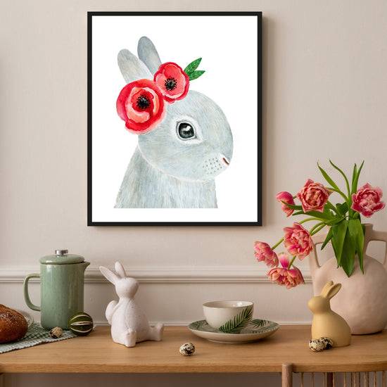 Queen Kerosin Rahmenbild - Hase mit Ohrenschmuck Kostenloser Versand