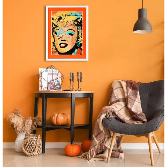 Queen Kerosin Rahmenbild mit Acrylpassepartout - Graffiti Marilyn Nur für heute