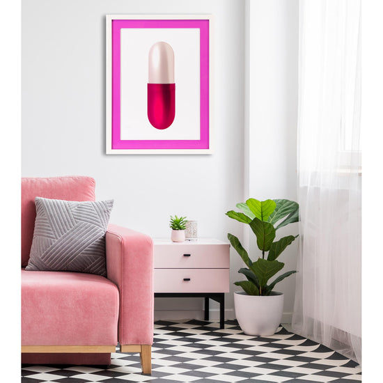 Queen Kerosin Rahmenbild mit Acrylpassepartout - Happy Pill Fabrikladen