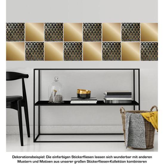 Queen Kerosin Stickerfliesen - Color Gold 12er-Set Saisonale Angebote