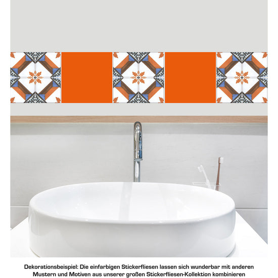 Queen Kerosin Stickerfliesen - Color Orange 12er-Set Räumungsverkauf