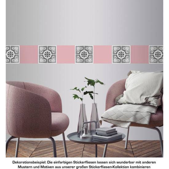 Queen Kerosin Stickerfliesen - Color Powder Rose 12er-Set Tägliche Deals