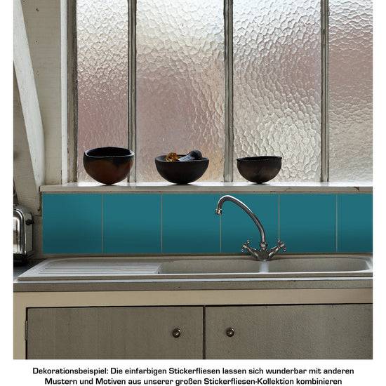 Queen Kerosin Stickerfliesen - Color Turquoise 12er-Set Sonderangebote