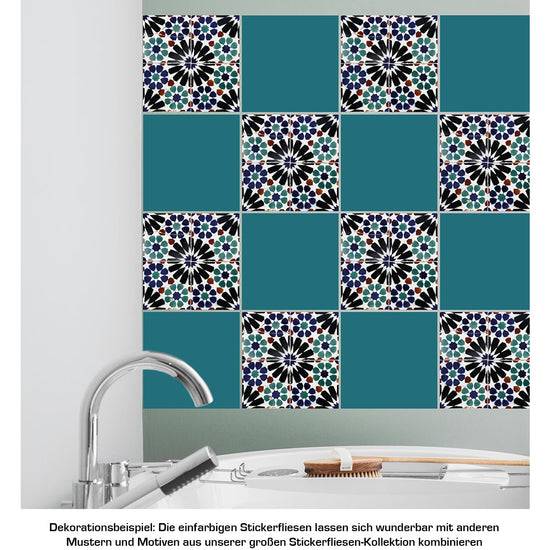 Queen Kerosin Stickerfliesen - Color Turquoise 12er-Set Sonderangebote