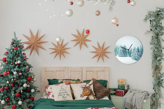 Queen Kerosin Snowy Firs Acrylglas-Uhr Bis zu 50% Rabatt
