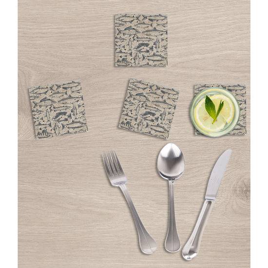 Queen Kerosin Steinuntersetzer-Set - School of fish Top Angebot