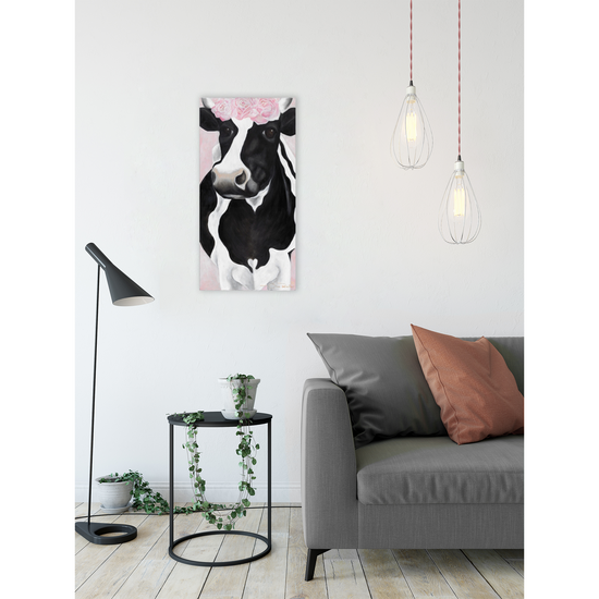 Queen Kerosin Leinwandbild - Kuh Berta Flower Fabrik Onlineshop