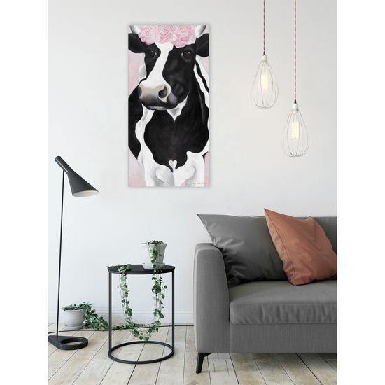 Queen Kerosin Leinwandbild - Kuh Berta Flower Fabrik Onlineshop