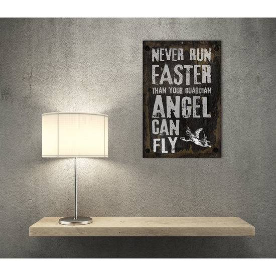 Queen Kerosin Blechschild - Never Run Faster Than Your Guardian Angel Can Fly Valentinstagsangebot