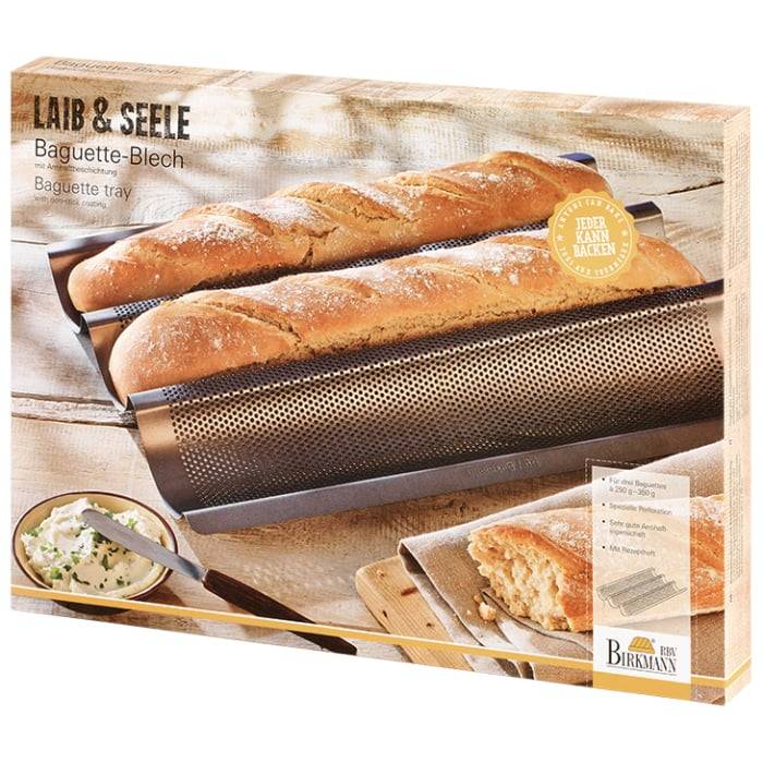 Rbv Birkmann BAGUETTEBLECH PERFORIERT FÜR 3 STÜCK LAIB & SEELE
