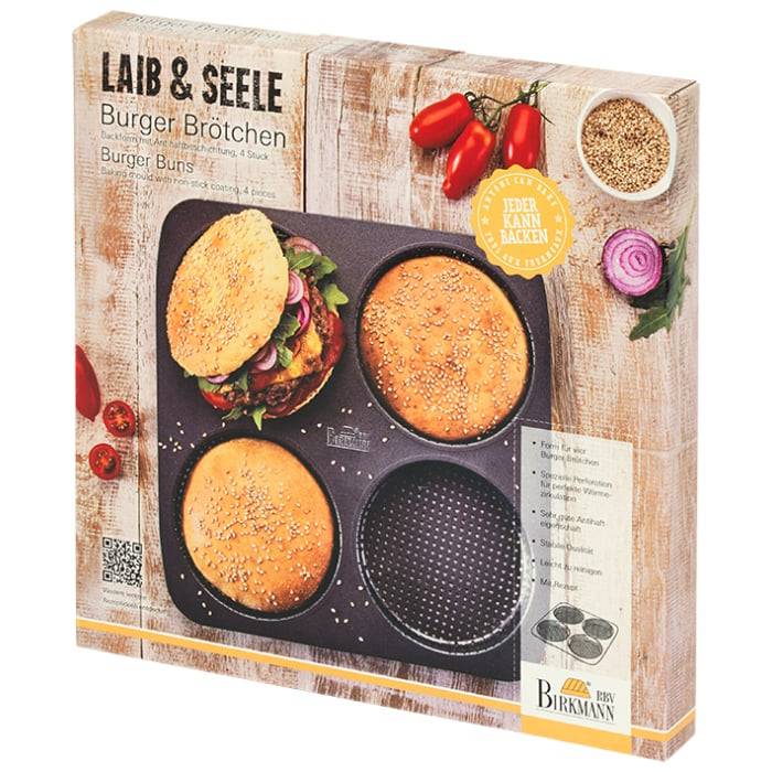Rbv Birkmann Burger Brötchenblech Perforiert | für 4 Stück Laib & Seele VIP-Rabatte