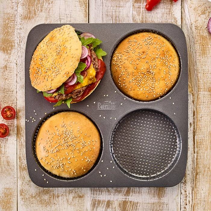Rbv Birkmann Burger Brötchenblech Perforiert | für 4 Stück Laib & Seele VIP-Rabatte
