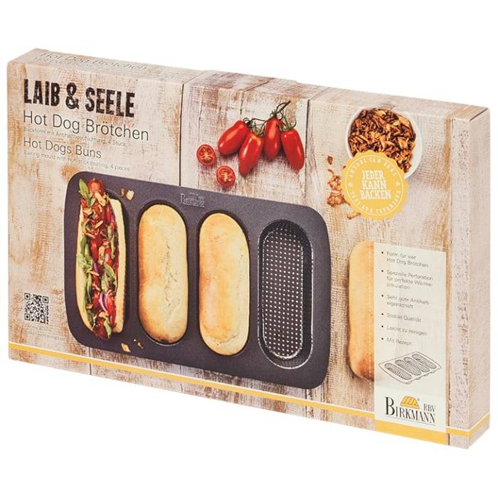 Rbv Birkmann Hot Dog Brötchenblech perforiert | für 4 Stück Laib & Seele