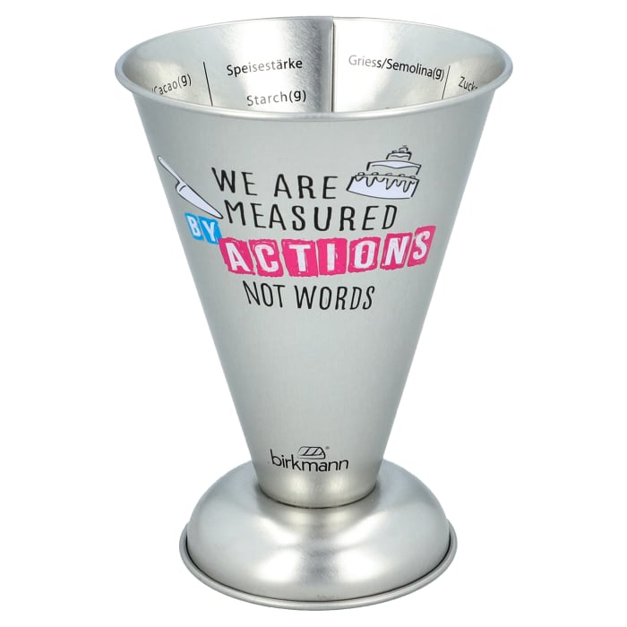 Rbv Birkmann Messbecher We are measured by actions not words ´Cause we care Nur noch ein Tag übrig