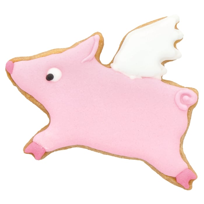 Rbv Birkmann Ausstechform Schwein mit Flügeln Edelstahl | mit Innenprägung | 7 cm Letzter Tag