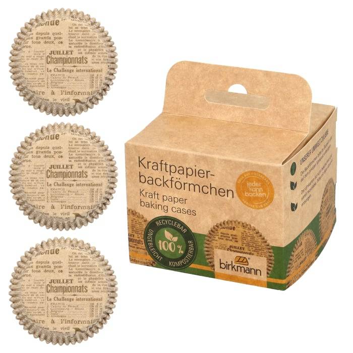 Rbv Birkmann KRAFTPAPIERBACKFÖRMCHEN ZEITUNG Ø 7 CM | 3 CM HOCH