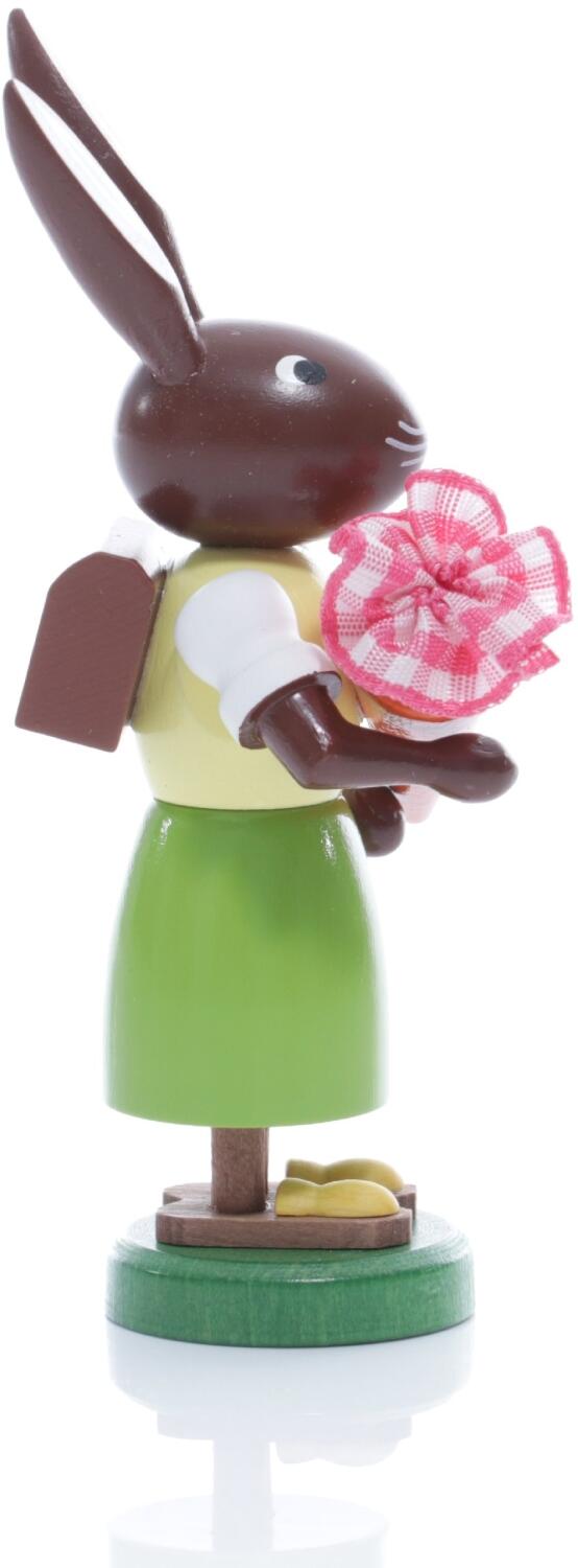 Rudolphs Schatzkiste Osterfigur - Osterhäsin mit bunter Zuckertüte und Schulranzen - Höhe ca 9 cm Speichern exportieren