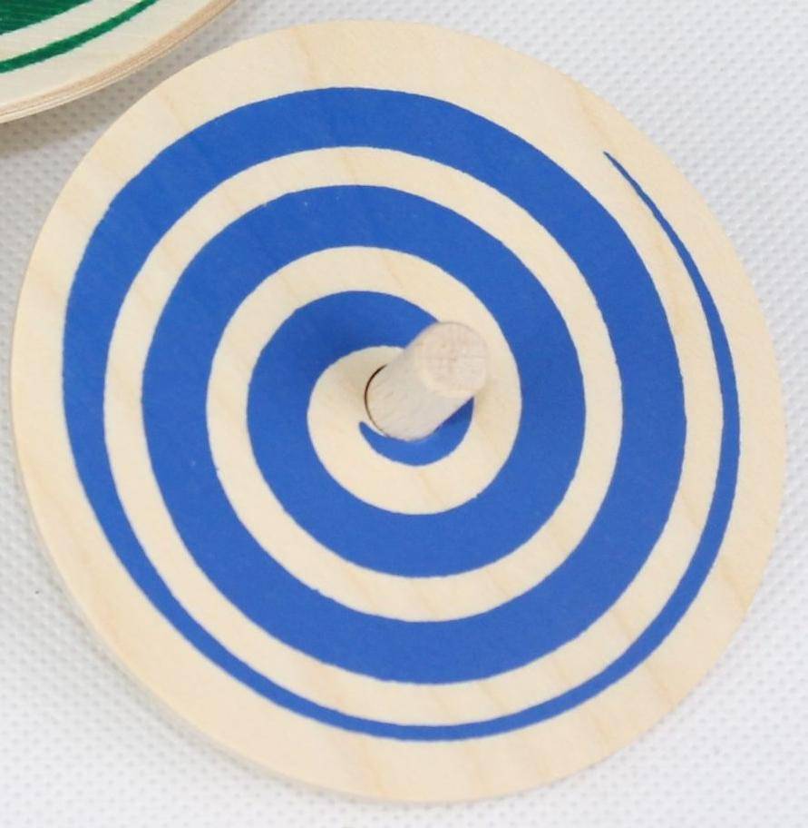 Rudolphs Schatzkiste Holzspielzeug Spiralkreisel Blau ø 8cm H 3,4cm im Angebot