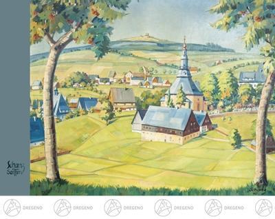 Rudolphs Schatzkiste Künstlerkarte Max Schanz Farben des Gebirges, Seiffener Dorf Breite x Höhe ca 10,5 cmx14,8 cm Zeitbegrenzte Promotion