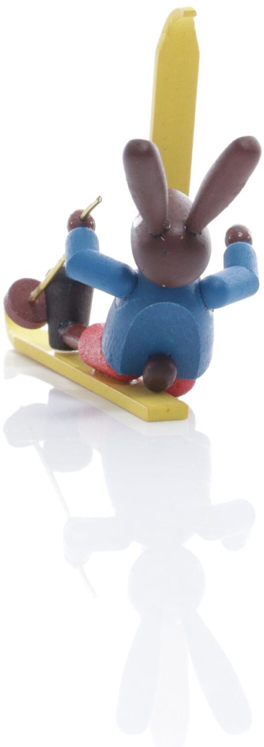 Rudolphs Schatzkiste Osterfigur - Osterhase Sturzhase mit Ski Bunt - Höhe 4,5cm Osterangebot