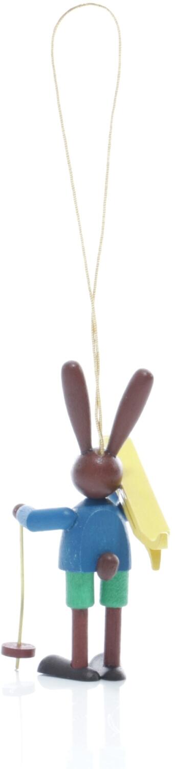 Rudolphs Schatzkiste Strauchbehang - Osterhase Skiträger mit Skistock Bunt - Höhe 5,5cm Neueste Mode