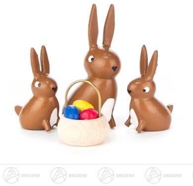 Rudolphs Schatzkiste Ostern & Frühjahr Hasenfamilie mit Körbchen (4) Höhe ca 4,5 cm