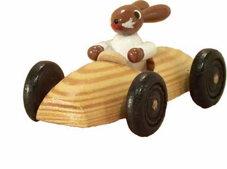 Rudolphs Schatzkiste Osterdekoration Hasenrennauto natur BxH 8x3xcm