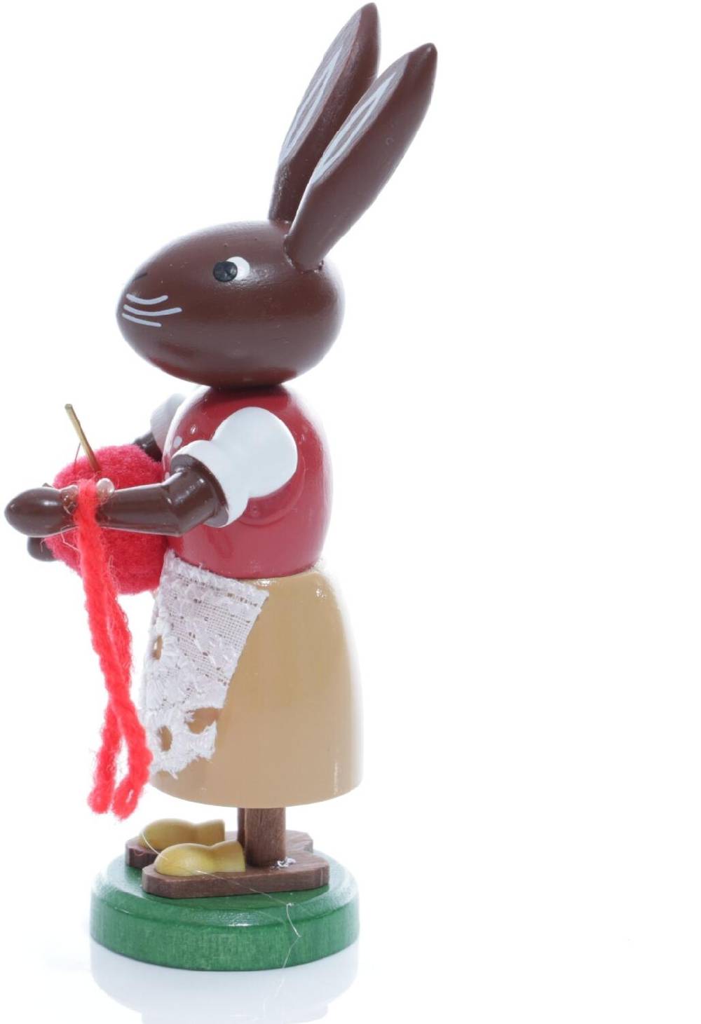 Rudolphs Schatzkiste Osterfigur - Osterhäsin Oma mit Wolle und Stricknadeln - Höhe ca 9 cm Fabrikladen