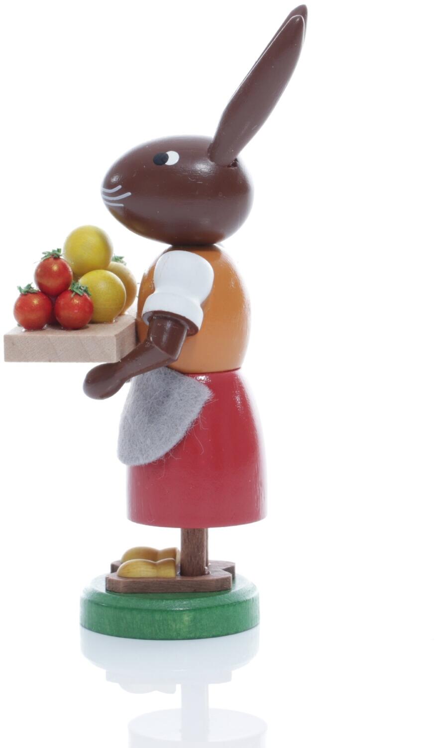 Rudolphs Schatzkiste Osterfigur - Osterhäsin mit Tablett voller Gemüse - Höhe ca 9 cm Speichern exportieren