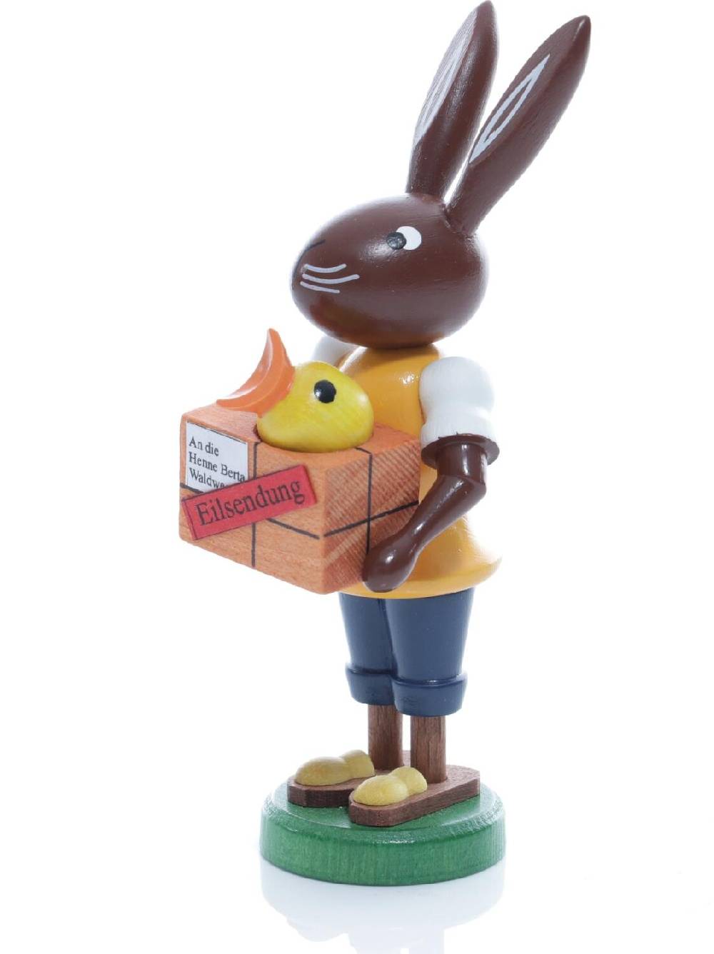 Rudolphs Schatzkiste Osterfigur - Osterhase Postbote mit Paket und Küken - Höhe ca 9 cm Rabatte dieses Monats