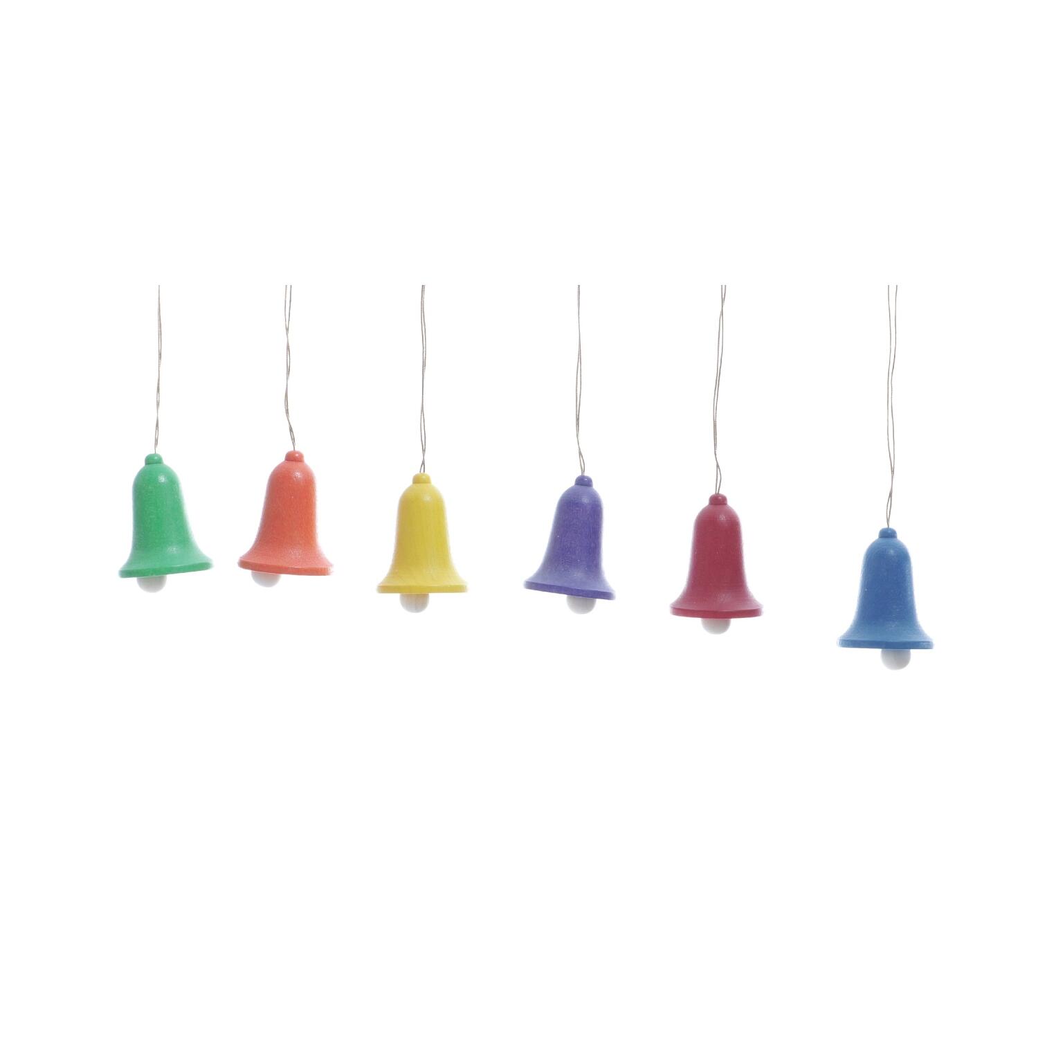 Rudolphs Schatzkiste Strauchbehang - Kleine Bunte Holzglocken zum hängen 6 Stück - Höhe 3,5cm Cyber Monday