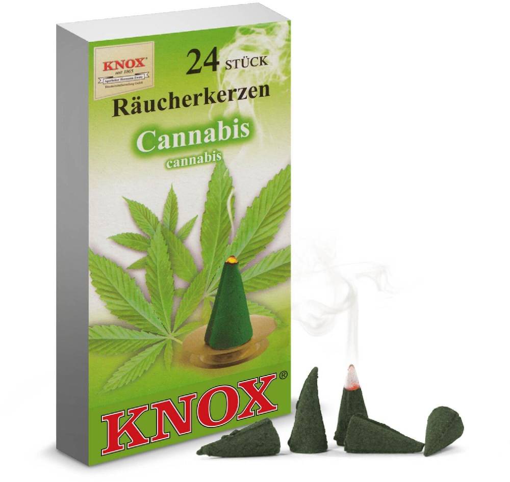 Rudolphs Schatzkiste Räucherkerzen KNOX Cannabis (24) BxHxT 6,5x12x2cm