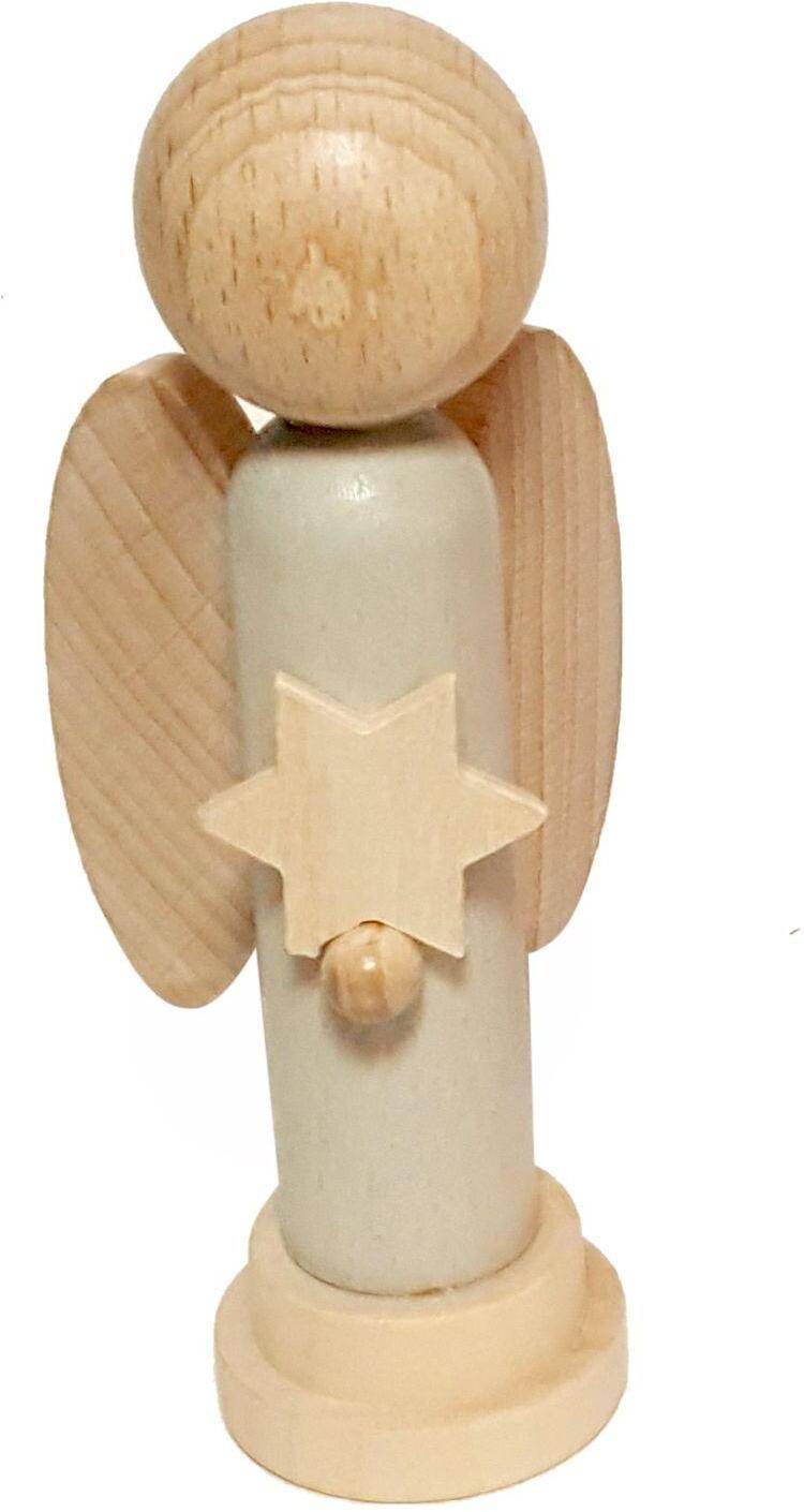 Rudolphs Schatzkiste Weihnachtsfigur Engel natur BxHxT 4x10x3cm