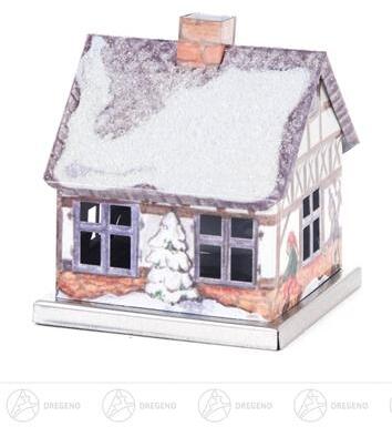 Rudolphs Schatzkiste Räuchermann Räucherhaus Winter aus Metall Breite x Höhe x Tiefe 6 cmx6 cmx6 cm