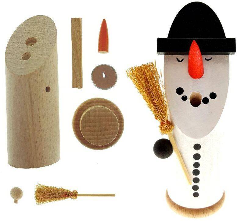 Rudolphs Schatzkiste Räuchermann Bastelset Schneemann BxHxT 5x13x5cm