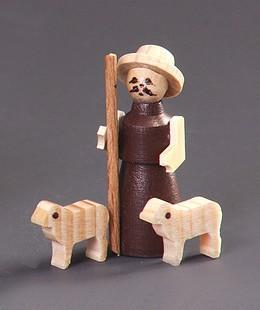 Rudolphs Schatzkiste Miniaturfigur Schäfer mit Schafen natur Höhe=7cm