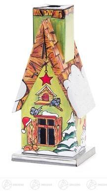 Rudolphs Schatzkiste Räuchermann Räucherhaus Weihnachten aus Metall (Waldhütte Winter) Breite x Höhe x Tiefe 5 cmx11 cmx4,5 cm