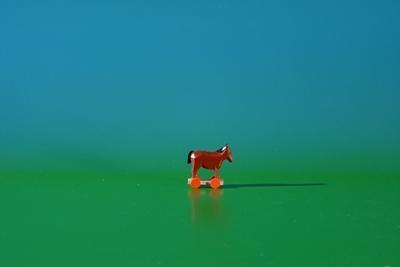 Rudolphs Schatzkiste Miniatur Pferd auf Räder Höhe ca 2,6 cm Schlussverkauf