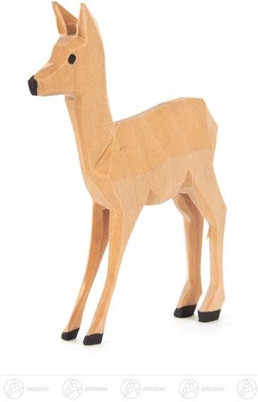 Rudolphs Schatzkiste Holztier Reh geschnitzt stehend Höhe = 7cm