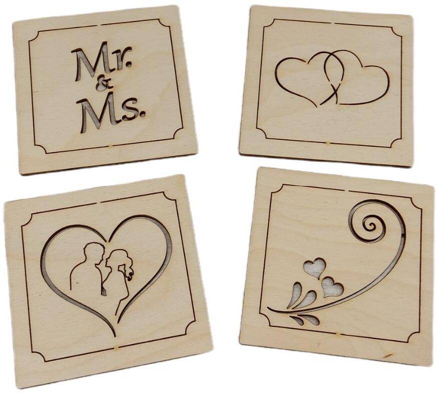Rudolphs Schatzkiste Untersetzer Aus Holz Hochzeit BxHxT 8x0,3x8cm