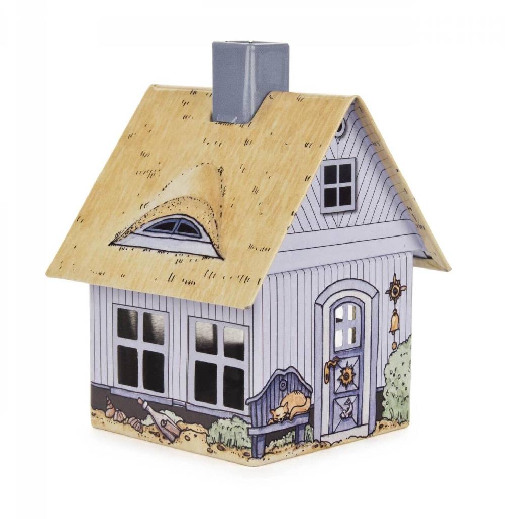 Rudolphs Schatzkiste Räucherhaus Metall Strandhaus HxBxT 8x10x7cm