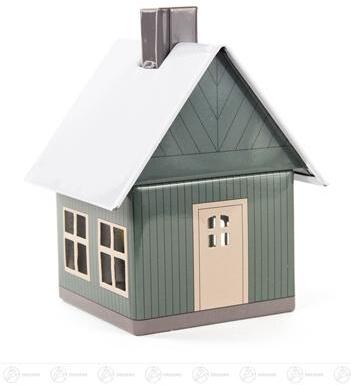 Rudolphs Schatzkiste Räuchermann Räucherhaus Metall Waldhaus grün Breite x Höhe x Tiefe 8 cmx10 cmx7 cm