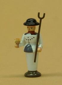 Rudolphs Schatzkiste Holzfigur Bergmann Hüttenmann weiß Höhe 3,5cm