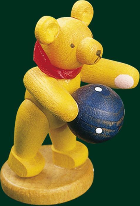 Rudolphs Schatzkiste Holzfigur Holzbär mit Ball gelb Höhe= 5,5cm Clearance-Verkauf