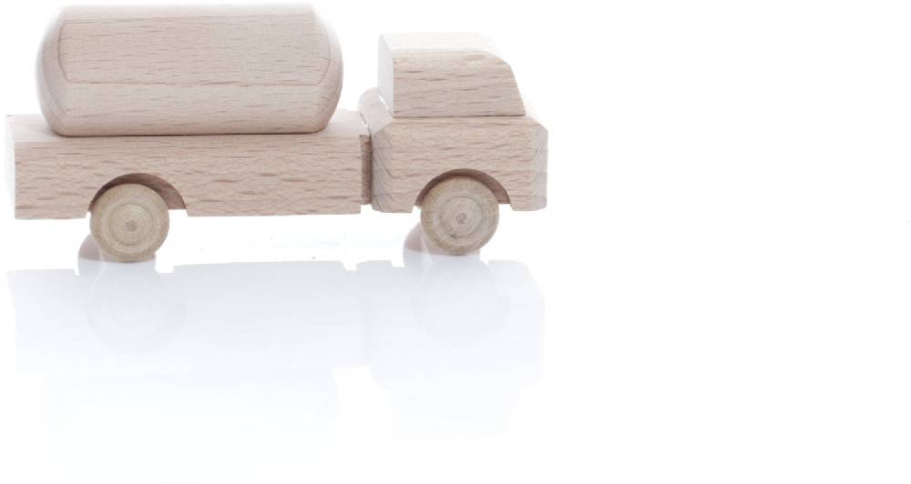 Rudolphs Schatzkiste Holzspielzeug - Miniaturfahrzeug Lastenauto Gefahrenguttransporter Natur - HxBxT 3,5x7,5x3cm im Angebot